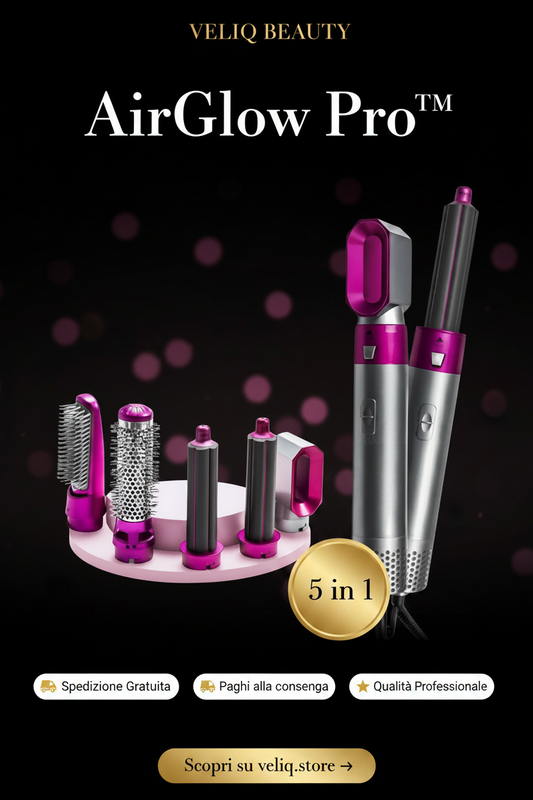 Veliq AirGlow Pro™ | Styler Capelli 5-in-1 Professionale